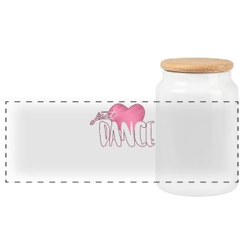 danse - Boîte à biscuits avec couvercle en bois - blanc - Devant