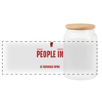 Dicton-réverbe du kickboxing - Boîte à biscuits avec couvercle en bois - blanc - Devant