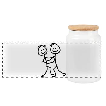 danse - Boîte à biscuits avec couvercle en bois - blanc - Devant