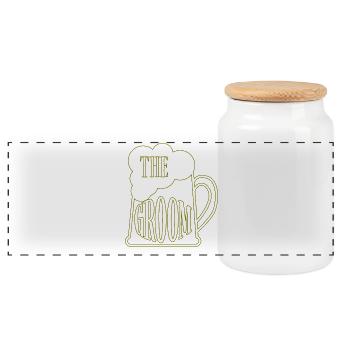 Bière de marié - Boîte à biscuits avec couvercle en bois - blanc - Devant