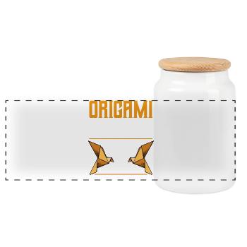 Diction du Haut Maître Origami - Boîte à biscuits avec couvercle en bois - blanc - Devant