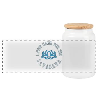 yoga - Boîte à biscuits avec couvercle en bois - blanc - Devant