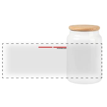 SWISS FLAG Switzerland - Panoramic Cookie Jar with Wooden Lid - white - Front