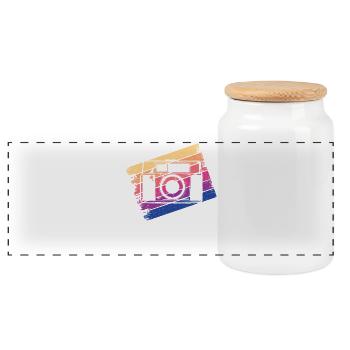 Camera Photographer Photography - Panoramic Cookie Jar with Wooden Lid - white - Front