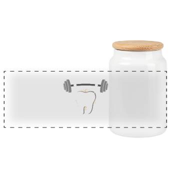 Motif de la musculation par force dentaire - Boîte à biscuits avec couvercle en bois - blanc - Devant