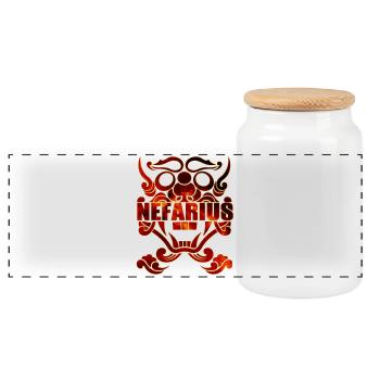 Signe de Feu Nefarius - Boîte à biscuits avec couvercle en bois - blanc - Devant