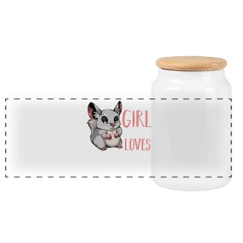 Chemise Chinchilla Lover - Boîte à biscuits avec couvercle en bois - blanc - Devant
