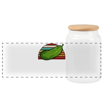 Pickle Squad Coucher de soleil rétro - Boîte à biscuits avec couvercle en bois - blanc - Devant