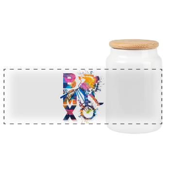 BMX / Bmx / bmx / Geschenkidee / BMX Geburtstag - Panorama Keksdose mit Holzdeckel - Weiß - Vorne