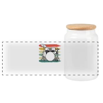 Batterie Batteur - Boîte à biscuits avec couvercle en bois - blanc - Devant