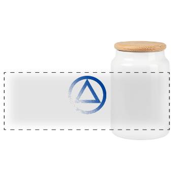 Anonymous alcoholic symbol logo AA NA anti alcohol - Panoramic Cookie Jar with Wooden Lid - white - Front