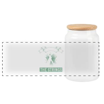 Violin - Lord of the strings - Panoramic Cookie Jar with Wooden Lid - white - Front