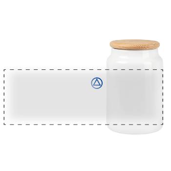 Anonymous alcoholic symbol logo AA NA anti alcohol - Panoramic Cookie Jar with Wooden Lid - white - Front