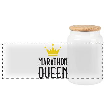 Marathon Queen - Panoramic Cookie Jar with Wooden Lid - white - Front