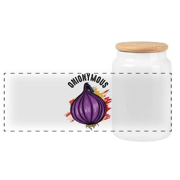 Art éclaboussuré Purple Onion - Boîte à biscuits avec couvercle en bois - blanc - Devant