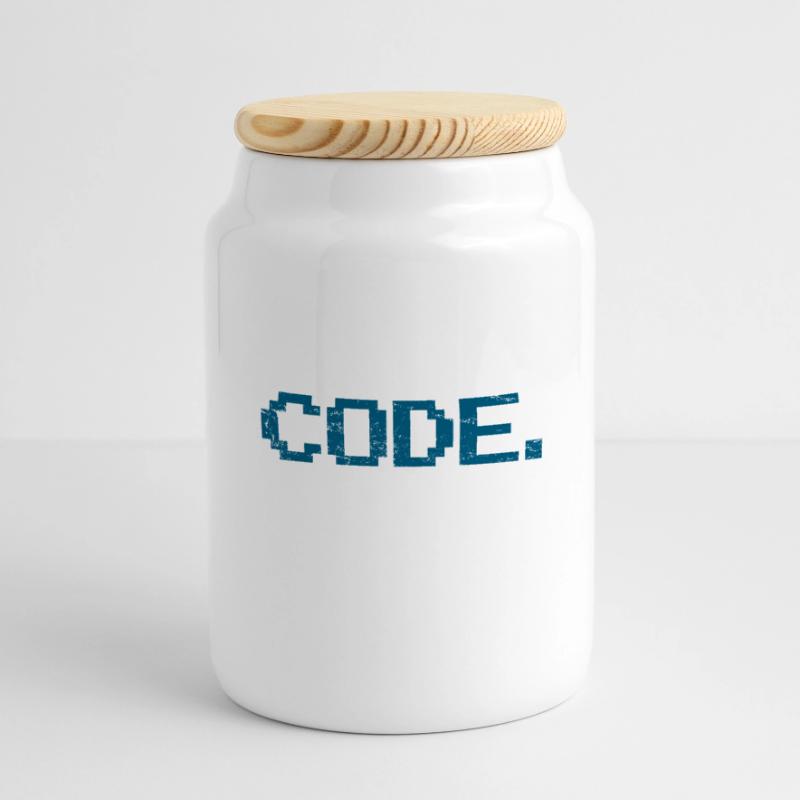 Code de programmation informatique Boîte à biscuits avec couvercle en bois