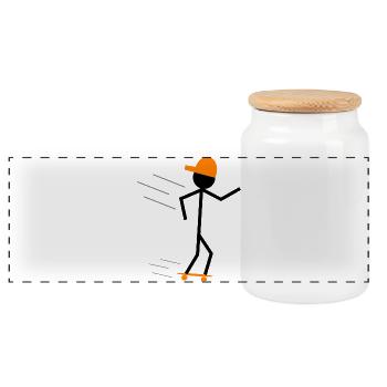 stickman skater - Panorama Keksdose mit Holzdeckel - Weiß - Vorne