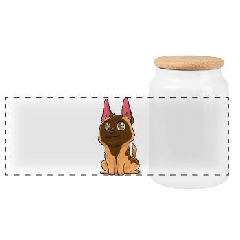 Malinois - Panorama Keksdose mit Holzdeckel - Weiß - Vorne