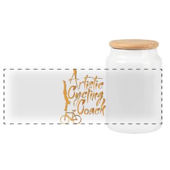 Cyclisme artistique, cyclisme artistique, cyclisme en salle, entraîneur - Boîte à biscuits avec couvercle en bois - blanc - Devant
