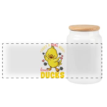 Canard Canard Amateur - Boîte à biscuits avec couvercle en bois - blanc - Devant