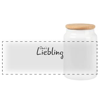 Omas Liebling - Panorama Keksdose mit Holzdeckel - Weiß - Vorne