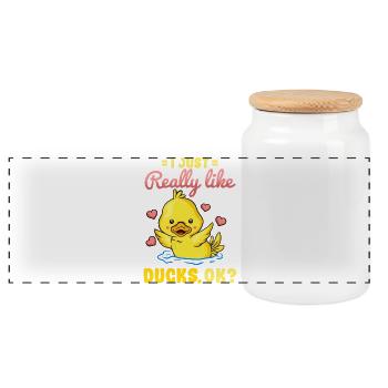 Canard Canard Amateur - Boîte à biscuits avec couvercle en bois - blanc - Devant
