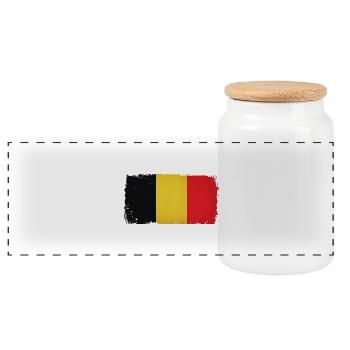 Drapeau Grunge Belgium - Boîte à biscuits avec couvercle en bois - blanc - Devant