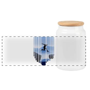 Parkour Jump - Panoramic Cookie Jar with Wooden Lid - white - Front