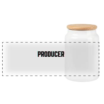Producer Beat Produzent - Panorama Keksdose mit Holzdeckel - Weiß - Vorne