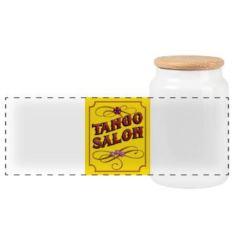 Salon de tango - Boîte à biscuits avec couvercle en bois - blanc - Devant