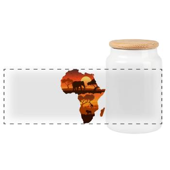Carte du safari africain - Boîte à biscuits avec couvercle en bois - blanc - Devant