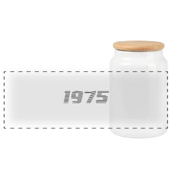Millésime 1975 - Boîte à biscuits avec couvercle en bois - blanc - Devant