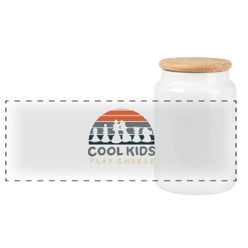 Chess player chess - Panoramic Cookie Jar with Wooden Lid - white - Front