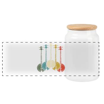 Joueur de banjo - Boîte à biscuits avec couvercle en bois - blanc - Devant