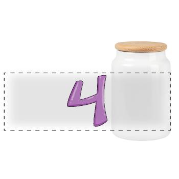 Chiffre numéro 4 - Boîte à biscuits avec couvercle en bois - blanc - Devant