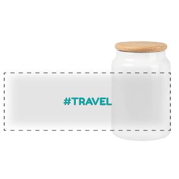 #Voyage Voyage - Boîte à biscuits avec couvercle en bois - blanc - Devant