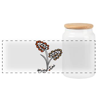 Spring Time - Panoramic Cookie Jar with Wooden Lid - white - Front