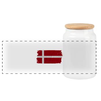 Danemark - Boîte à biscuits avec couvercle en bois - blanc - Devant
