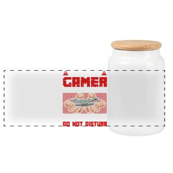 Gamer - Panorama Keksdose mit Holzdeckel - Weiß - Vorne
