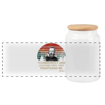 Coup de foudre et éclair Galileo Astronomie - Boîte à biscuits avec couvercle en bois - blanc - Devant