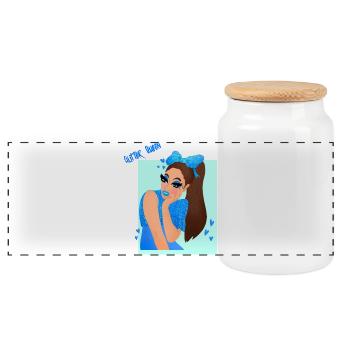 Glitter queen - Panoramic Cookie Jar with Wooden Lid - white - Front