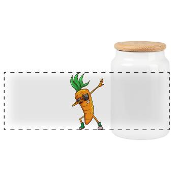 Drôle de carotte carotte - Boîte à biscuits avec couvercle en bois - blanc - Devant