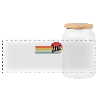 Schach - Panorama Keksdose mit Holzdeckel - Weiß - Vorne