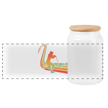 Scooter - Panoramic Cookie Jar with Wooden Lid - white - Front