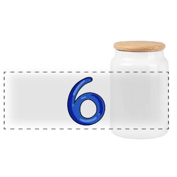 6 - Boîte à biscuits avec couvercle en bois - blanc - Devant