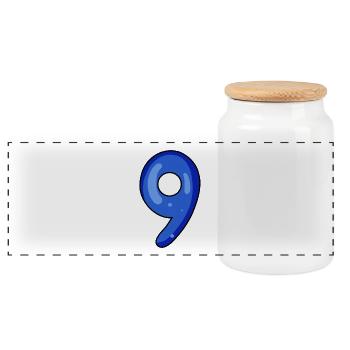 9 - Boîte à biscuits avec couvercle en bois - blanc - Devant