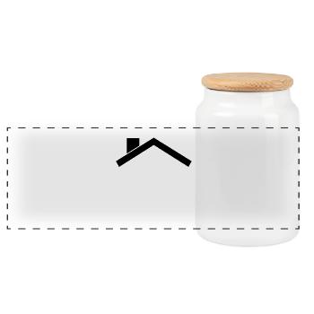 House Roof - Panoramic Cookie Jar with Wooden Lid - white - Front