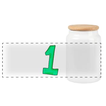 1 - Boîte à biscuits avec couvercle en bois - blanc - Devant