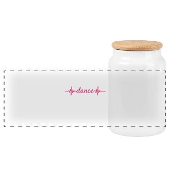 Heartbeat EKG Dancing Dance Waltz Gift - Panoramic Cookie Jar with Wooden Lid - white - Front