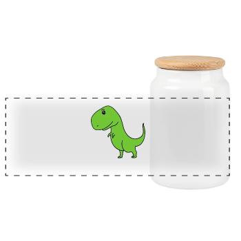 Dinosaures - Boîte à biscuits avec couvercle en bois - blanc - Devant